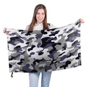 Флаг 3D с принтом Городской камуфляж , 100% полиэстер | плотность ткани — 95 г/м2, размер — 67 х 109 см. Принт наносится с одной стороны | альпийский камуфляж | камуфляж | омон