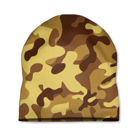 Шапка 3D с принтом Пустынный камуфляж , 100% полиэстер | универсальный размер, печать по всей поверхности изделия | camo | camouflage | military | камо