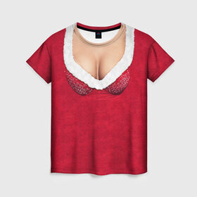 Женская футболка 3D с принтом Костюм снегурочки , 100% полиэфир ( синтетическое хлопкоподобное полотно) | прямой крой, круглый вырез горловины, длина до линии бедер | 2016 | body | год | грудь | идеальное тело | костюм | лифчик | новогодний | новый | с новым годом | снегурочка