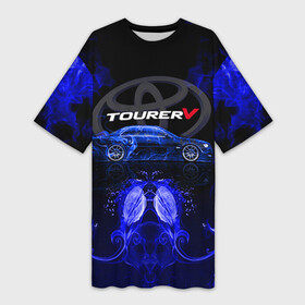 Платье-футболка 3D с принтом Toyota chaser ,  |  | chaser | jzx100 | tourer | tourer v | toyota | v | тоёта | тойота | турер ви | турик | чайзер | чайник