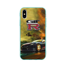 Чехол для Apple iPhone X силиконовый матовый с принтом Nissan GTR , Силикон | Печать на задней стороне чехла, без боковой панели | gtr | nismo | nissan | nissan gtr | гтр | низмо | ниссан