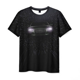 Мужская футболка 3D с принтом Audi , 100% полиэфир | прямой крой, круглый вырез горловины, длина до линии бедер | audi | ауди