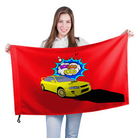 Флаг 3D с принтом Subaru Impreza , 100% полиэстер | плотность ткани — 95 г/м2, размер — 67 х 109 см. Принт наносится с одной стороны | boobooboo | impreza | jdm | subaru | subaru impreza | бубубу | импреза | субару
