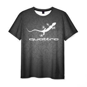 Мужская футболка 3D с принтом Audi qauttro , 100% полиэфир | прямой крой, круглый вырез горловины, длина до линии бедер | audi | audi qauttro | qauttro | ауди | ауди кватро | кватро