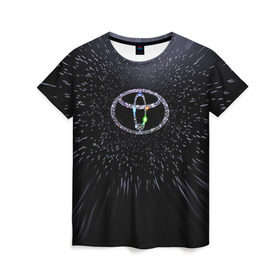 Женская футболка 3D с принтом Toyota , 100% полиэфир ( синтетическое хлопкоподобное полотно) | прямой крой, круглый вырез горловины, длина до линии бедер | space | toyota | космос | тоёта | тойота