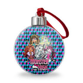 Ёлочный шар с принтом Monster High , Пластик | Диаметр: 77 мм | монстер хай