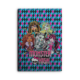 Обложка для автодокументов с принтом Monster High , натуральная кожа |  размер 19,9*13 см; внутри 4 больших “конверта” для документов и один маленький отдел — туда идеально встанут права | Тематика изображения на принте: монстер хай