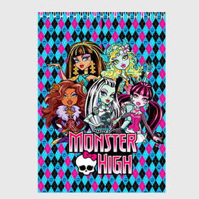 Скетчбук с принтом Monster High , 100% бумага
 | 48 листов, плотность листов — 100 г/м2, плотность картонной обложки — 250 г/м2. Листы скреплены сверху удобной пружинной спиралью | монстер хай
