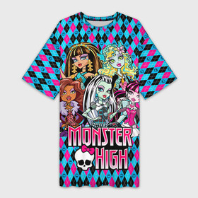 Платье-футболка 3D с принтом Monster High ,  |  | монстер хай