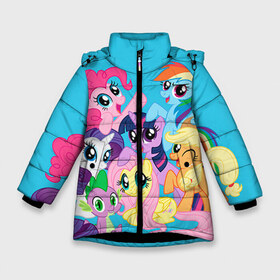 Зимняя куртка для девочек 3D с принтом My Little Pony , ткань верха — 100% полиэстер; подклад — 100% полиэстер, утеплитель — 100% полиэстер. | длина ниже бедра, удлиненная спинка, воротник стойка и отстегивающийся капюшон. Есть боковые карманы с листочкой на кнопках, утяжки по низу изделия и внутренний карман на молнии. 

Предусмотрены светоотражающий принт на спинке, радужный светоотражающий элемент на пуллере молнии и на резинке для утяжки. | friendship is magic | mlp | my little pony | pinky pie | pony | swag | дружба | литл пони | мой маленький пони | пони | поняши | поняшки | сваг | свэг | чудо