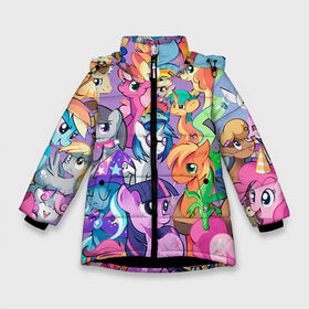 Зимняя куртка для девочек 3D с принтом My Little Pony , ткань верха — 100% полиэстер; подклад — 100% полиэстер, утеплитель — 100% полиэстер. | длина ниже бедра, удлиненная спинка, воротник стойка и отстегивающийся капюшон. Есть боковые карманы с листочкой на кнопках, утяжки по низу изделия и внутренний карман на молнии. 

Предусмотрены светоотражающий принт на спинке, радужный светоотражающий элемент на пуллере молнии и на резинке для утяжки. | friendship is magic | mlp | my little pony | pinky pie | pony | swag | дружба | литл пони | мой маленький пони | пони | поняши | поняшки | сваг | свэг | чудо