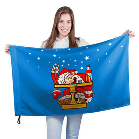 Флаг 3D с принтом Дед мороз , 100% полиэстер | плотность ткани — 95 г/м2, размер — 67 х 109 см. Принт наносится с одной стороны | happy new year | new year | santa | santa claus | дед мороз | новый год | с новым годом | санта клаус | снежинки