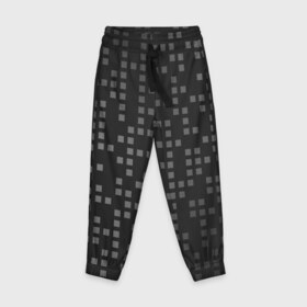 Детские брюки 3D с принтом Пиксели , 100% полиэстер | манжеты по низу, эластичный пояс регулируется шнурком, по бокам два кармана без застежек, внутренняя часть кармана из мелкой сетки | паттерн | черный