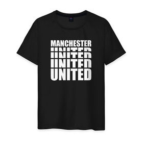 Мужская футболка хлопок с принтом Manchester United white , 100% хлопок | прямой крой, круглый вырез горловины, длина до линии бедер, слегка спущенное плечо. | manchester | united | манчестер | юнайтед