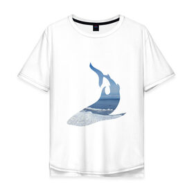 Мужская футболка хлопок Oversize с принтом Winter shark , 100% хлопок | свободный крой, круглый ворот, “спинка” длиннее передней части | акула | зима | лед | пляж