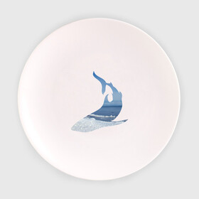 Тарелка с принтом Winter shark , фарфор | диаметр - 210 мм
диаметр для нанесения принта - 120 мм | Тематика изображения на принте: акула | зима | лед | пляж