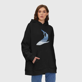 Худи SuperOversize хлопок с принтом Winter shark , 70% хлопок, 30% полиэстер, мягкий начес внутри | карман-кенгуру, эластичная резинка на манжетах и по нижней кромке, двухслойный капюшон
 | акула | зима | лед | пляж