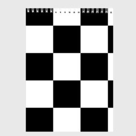 Скетчбук с принтом Клетка , 100% бумага
 | 48 листов, плотность листов — 100 г/м2, плотность картонной обложки — 250 г/м2. Листы скреплены сверху удобной пружинной спиралью | белый | черно белый | черный | шахматная