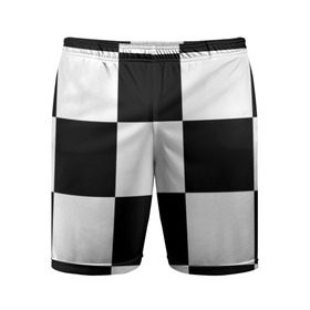 Мужские шорты 3D спортивные с принтом Клетка ,  |  | белый | черно белый | черный | шахматная