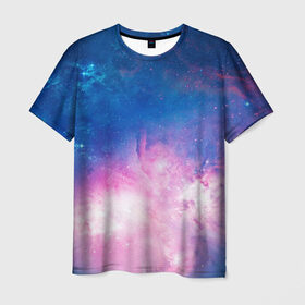 Мужская футболка 3D с принтом Вселенная , 100% полиэфир | прямой крой, круглый вырез горловины, длина до линии бедер | звезды | туманность