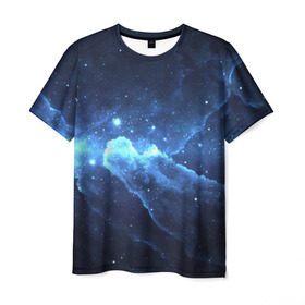 Мужская футболка 3D с принтом Космос , 100% полиэфир | прямой крой, круглый вырез горловины, длина до линии бедер | галактика | звезды | туманность