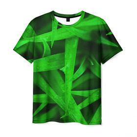 Мужская футболка 3D с принтом Трава , 100% полиэфир | прямой крой, круглый вырез горловины, длина до линии бедер | зеленый | макро | яркий