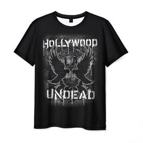 Мужская футболка 3D с принтом Hollywood Undead , 100% полиэфир | прямой крой, круглый вырез горловины, длина до линии бедер | хип хоп