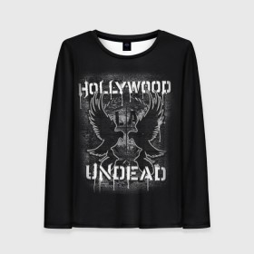 Женский лонгслив 3D с принтом Hollywood Undead , 100% полиэстер | длинные рукава, круглый вырез горловины, полуприлегающий силуэт | хип хоп