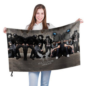 Флаг 3D с принтом Hollywood Undead , 100% полиэстер | плотность ткани — 95 г/м2, размер — 67 х 109 см. Принт наносится с одной стороны | хип хоп