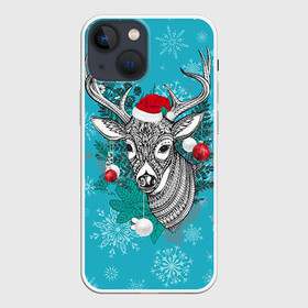 Чехол для iPhone 13 mini с принтом Новогодний олень ,  |  | 2016 | christmas | deer | год | новогодний | новый | олень | рождественский | с новым годом