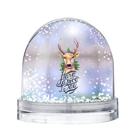 Снежный шар с принтом Новогодний олень , Пластик | Изображение внутри шара печатается на глянцевой фотобумаге с двух сторон | 2016 | christmas | deer | год | новогодний | новый | олень | рождественский | с новым годом