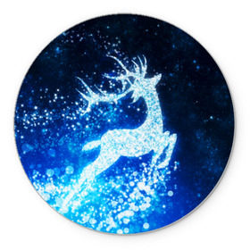 Коврик круглый с принтом Новогодний олень , резина и полиэстер | круглая форма, изображение наносится на всю лицевую часть | christmas | deer | год | рождество
