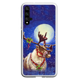 Чехол для Honor 20 с принтом Christmas deer , Силикон | Область печати: задняя сторона чехла, без боковых панелей | 2016 | christmas | deer | год | новогодний | новый | олень | рождественский | с новым годом