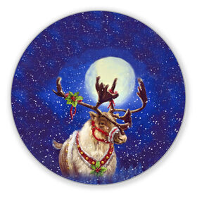 Коврик круглый с принтом Christmas deer , резина и полиэстер | круглая форма, изображение наносится на всю лицевую часть | 2016 | christmas | deer | год | новогодний | новый | олень | рождественский | с новым годом