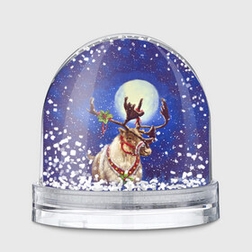 Водяной шар с принтом Christmas deer , Пластик | Изображение внутри шара печатается на глянцевой фотобумаге с двух сторон | 2016 | christmas | deer | год | новогодний | новый | олень | рождественский | с новым годом