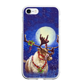 Чехол для iPhone 7/8 матовый с принтом Christmas deer , Силикон | Область печати: задняя сторона чехла, без боковых панелей | 2016 | christmas | deer | год | новогодний | новый | олень | рождественский | с новым годом