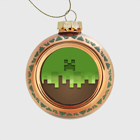 Стеклянный ёлочный шар с принтом Minecraft edition , Стекло | Диаметр: 80 мм | creeper | minecraft