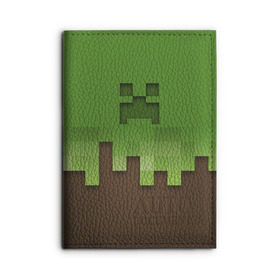 Обложка для автодокументов с принтом Minecraft edition , натуральная кожа |  размер 19,9*13 см; внутри 4 больших “конверта” для документов и один маленький отдел — туда идеально встанут права | Тематика изображения на принте: creeper | minecraft