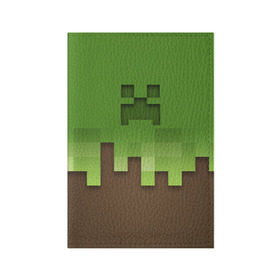 Обложка для паспорта матовая кожа с принтом Minecraft edition , натуральная матовая кожа | размер 19,3 х 13,7 см; прозрачные пластиковые крепления | creeper | minecraft