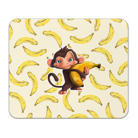 Коврик прямоугольный с принтом Обезьяна с бананом , натуральный каучук | размер 230 х 185 мм; запечатка лицевой стороны | мартышка | обезьяна