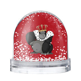 Водяной шар с принтом Обезьяна король , Пластик | Изображение внутри шара печатается на глянцевой фотобумаге с двух сторон | 2016 | год | король | корона | мартышка | новый | обезьяна | с новым год