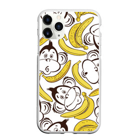 Чехол для iPhone 11 Pro матовый с принтом Обезьянки и бананы , Силикон |  | Тематика изображения на принте: банан