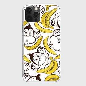Чехол для iPhone 12 Pro с принтом Обезьянки и бананы , силикон | область печати: задняя сторона чехла, без боковых панелей | Тематика изображения на принте: банан