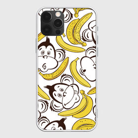 Чехол для iPhone 12 Pro Max с принтом Обезьянки и бананы , Силикон |  | Тематика изображения на принте: банан