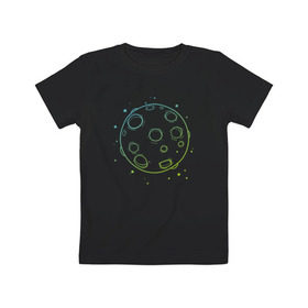 Детская футболка хлопок с принтом Moon , 100% хлопок | круглый вырез горловины, полуприлегающий силуэт, длина до линии бедер | луна | луна   стильный принт.moon | полная луна
