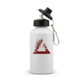 Бутылка спортивная с принтом Witcher Igni sign , металл | емкость — 500 мл, в комплекте две пластиковые крышки и карабин для крепления | 