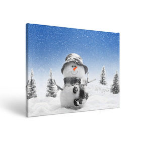 Холст прямоугольный с принтом Снеговик , 100% ПВХ |  | Тематика изображения на принте: 2016 | winter | год | зима | мартышка | новогодний | новый | обезьяна | обезьянка | подарок | с новым годом | снег | снеговик