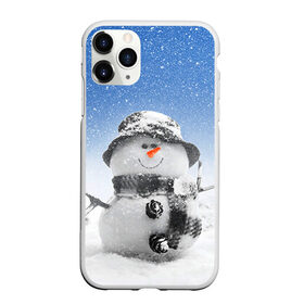Чехол для iPhone 11 Pro матовый с принтом Снеговик , Силикон |  | Тематика изображения на принте: 