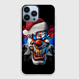 Чехол для iPhone 13 Pro Max с принтом Новогодний клоун ,  |  | Тематика изображения на принте: 2016 | год | злодей | злой | клоун | монстр | новогодний | новый | с новым годом