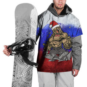 Накидка на куртку 3D с принтом Медведь , 100% полиэстер |  | 2016 | год | медведь | мишка | новогодний | новый | патриот | россия | русский | с новым годом | сила | флаг